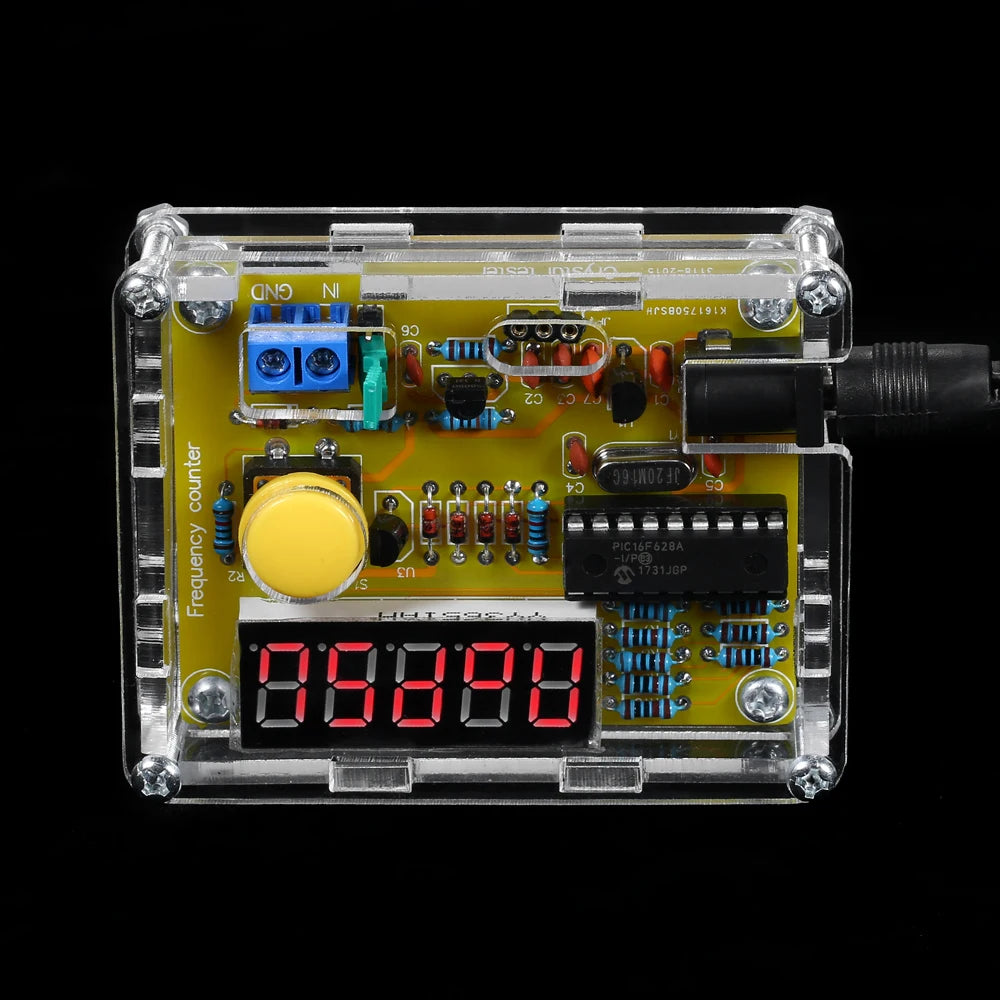 DIY frequency meter counter Tester digital Crystal Counter Meter Oscillator Tester with Transparent Case 1Hz~50MHz