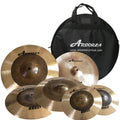 ARBOREA Cymbal Ghost Series, 10"Splash+14"Hi-Hat+16"Crash+18"China+20"Ride+Bag for Drum Set, Handmade Cymbal