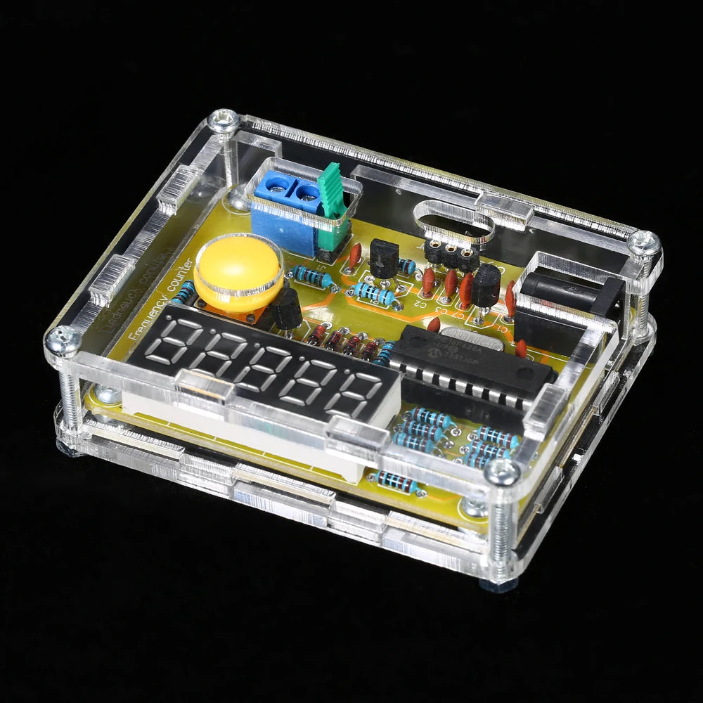 DIY frequency meter counter Tester digital Crystal Counter Meter Oscillator Tester with Transparent Case 1Hz~50MHz