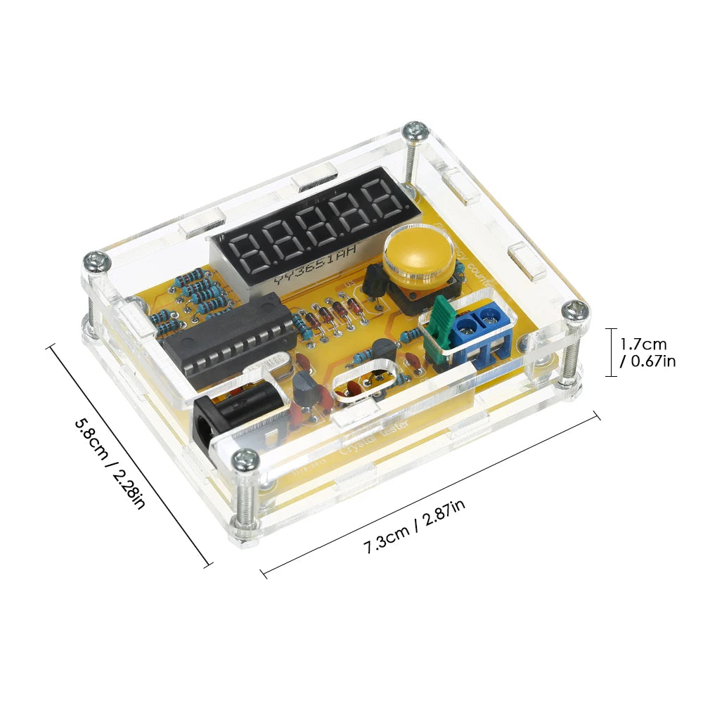 DIY frequency meter counter Tester digital Crystal Counter Meter Oscillator Tester with Transparent Case 1Hz~50MHz