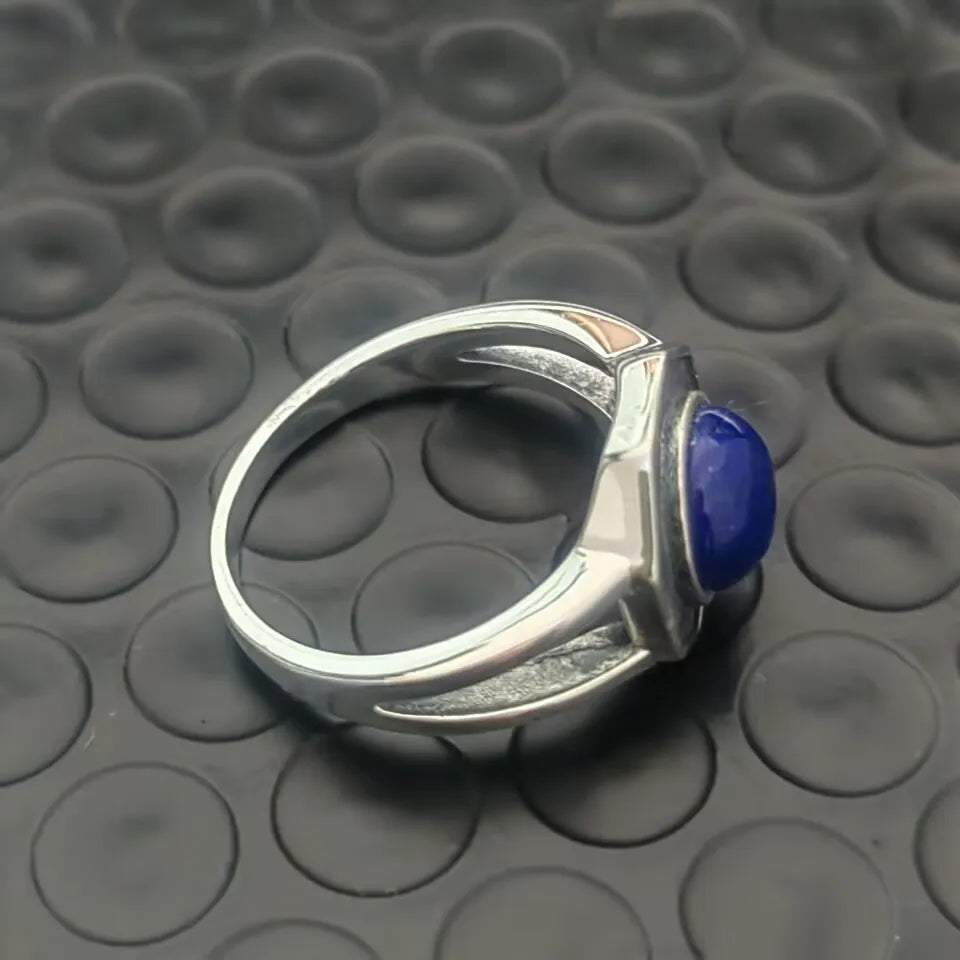 Mikaelson Original S925 Silver Jewelry Fine Ring  for Men Women the Vampire Diaries Inspired Natural Lapis Lazuli Fashion Gift