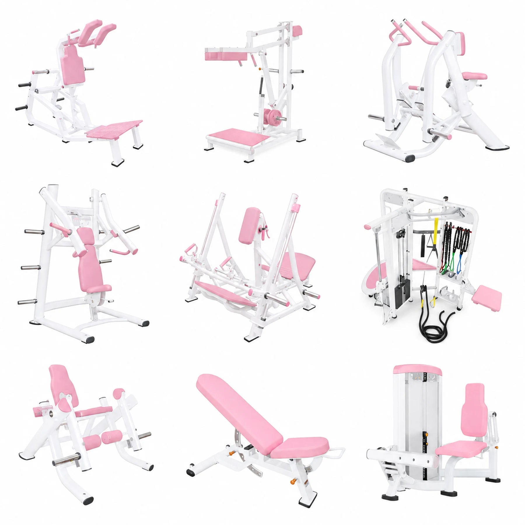 Gym Project Solution Professional Complete pink Gym Equipment Machines Wholesale by Plate Loaded Gym Equipment Legs for Woman