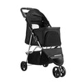 Pet Stroller, 35 lbs Weight Capacity, Foldable Dog Stroller Cart, 3 Wheels Cats Stroller with Mesh Windows and Cup Holders