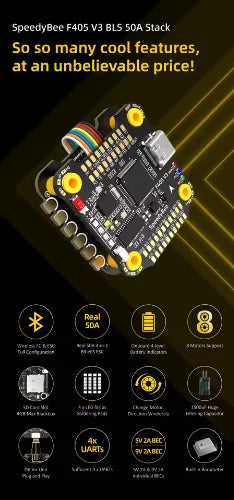 Hot SpeedyBee F405 V3 F4 Stack Flight Controller 30x30 4in1 50A ESC Wireless Betaflight Blackbox Barometer for Fpv Racing Drone