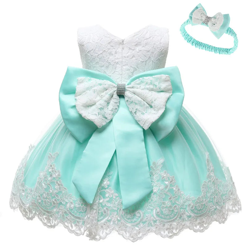 Newborn Baby Girls White Princess Christmas Dress Kids Dresses For Girls Baptism 1st Birthday Wedding Bridesmaid Infant Vestidos