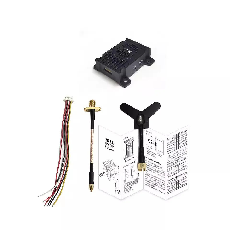 Ready Stock 3.3G 4W VTX 3.3G VTX 3.3G VRX 16CH RTF Video Transmission for FPV Racing Drone Accessories