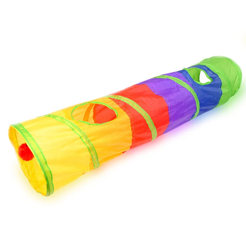 YELLOW Color Collapsible Cat Tunnel Toy for Indoor and Outdoor Play