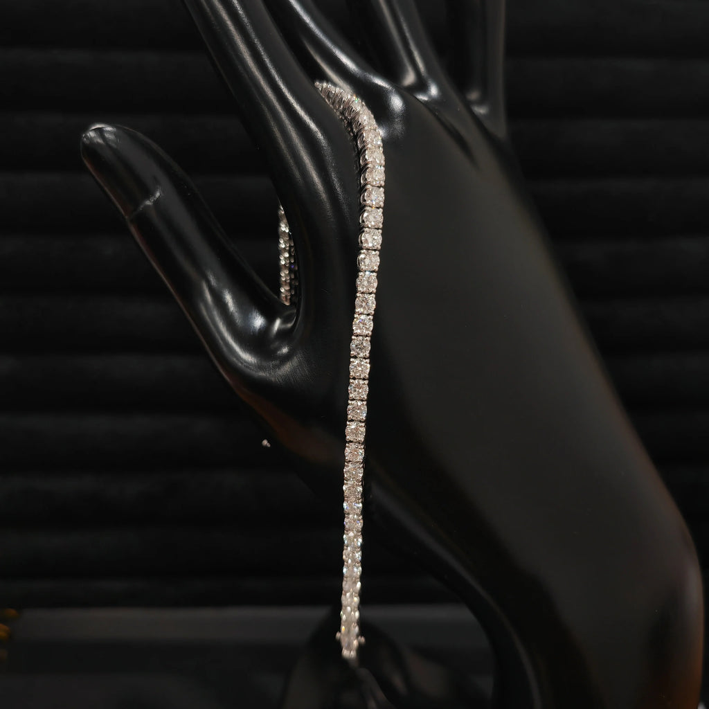 10K 14K Yellow Gold Custom Diamond Tennis Chain Bracelet Lab Grown Diamond Jewelry Bracelets Women