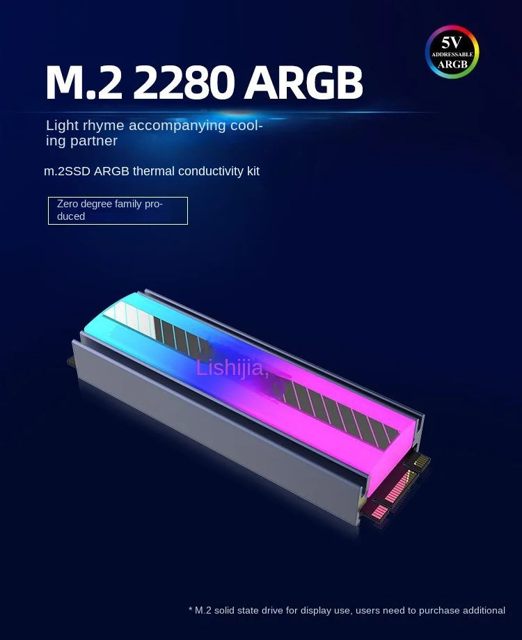 TEUCER M.2 NVME SSD Heatsink Cooler 2280 Aluminum Solid State Disk Drive Radiator for Desktop PC & PS5 Computer Case Application