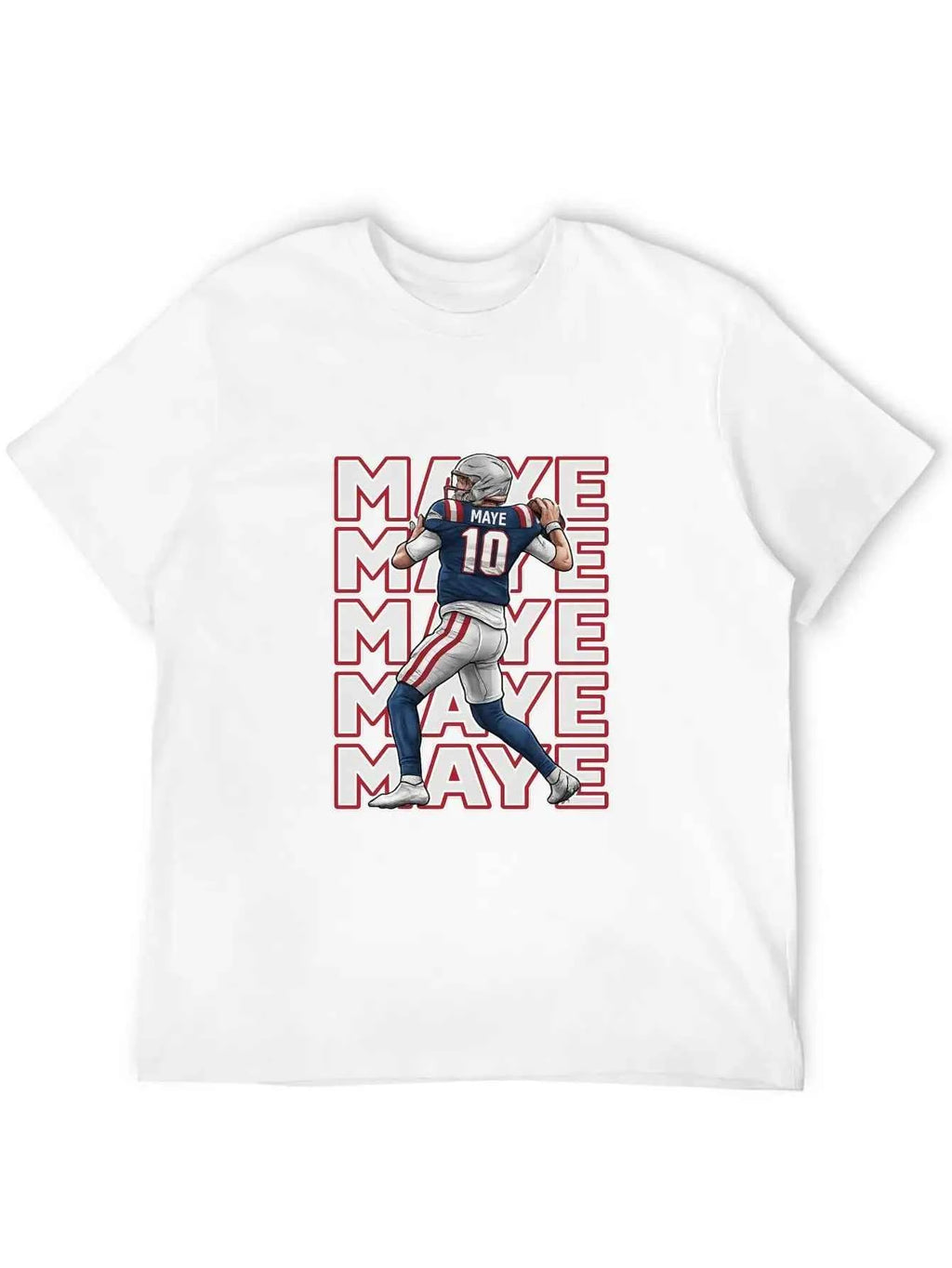 USA In-Stock New England Team Culture Shirt MAYE #10 Jersey T-Shirt Men's Casual Crew Neck T-Shirts 100% Cotton 180g Stretch Top