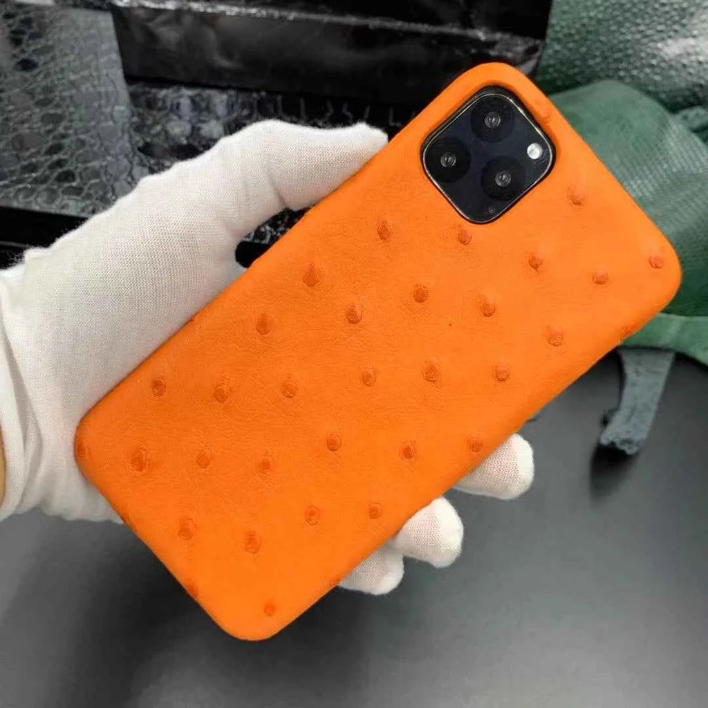 OEM ODM Customise Personalized New Funda De Cuero Ostrich Leather Cell Phone Cases for Iphone 11 13 14 Pro Max Manufacturer