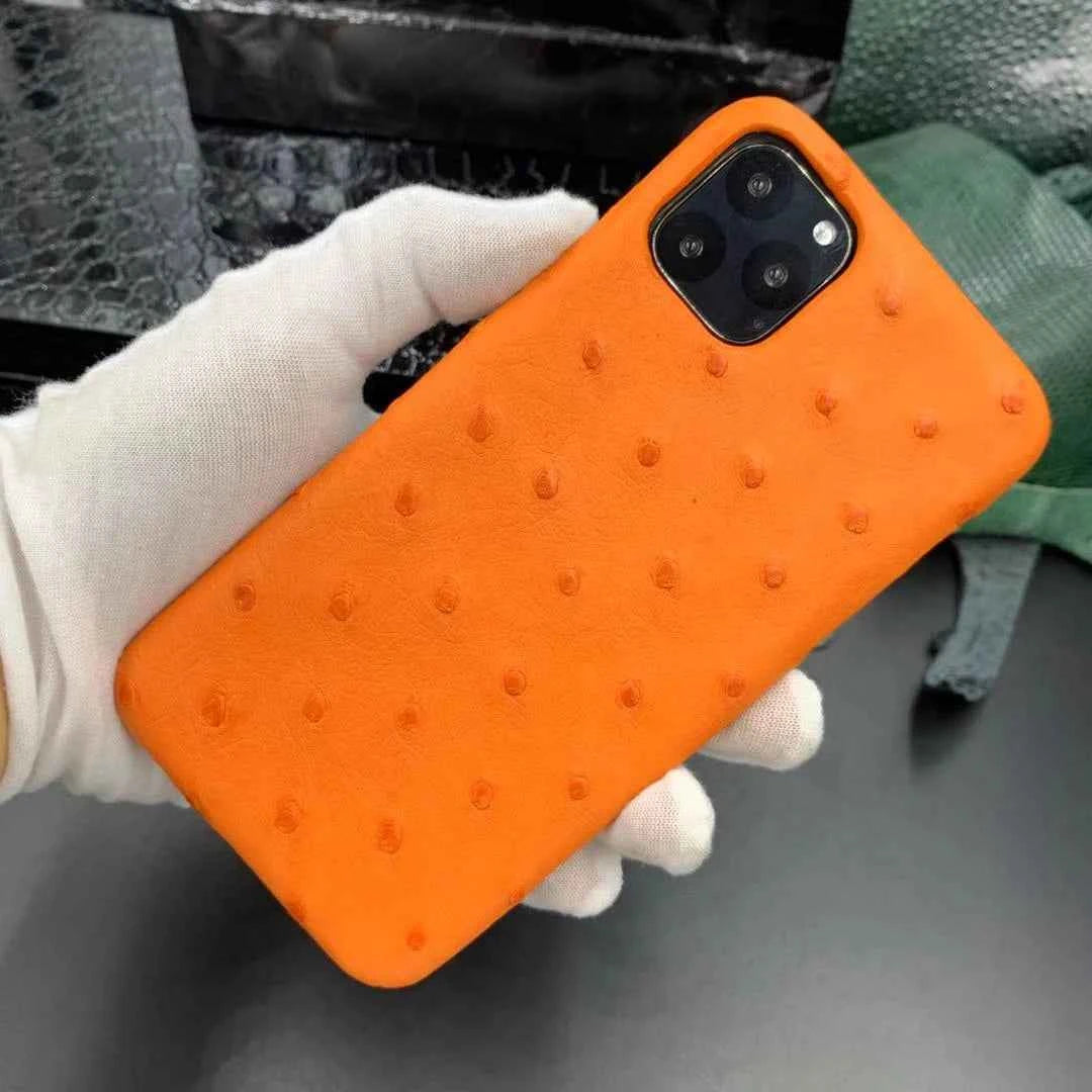 OEM ODM Customise Personalized New Funda De Cuero Ostrich Leather Cell Phone Cases for Iphone 11 13 14 Pro Max Manufacturer