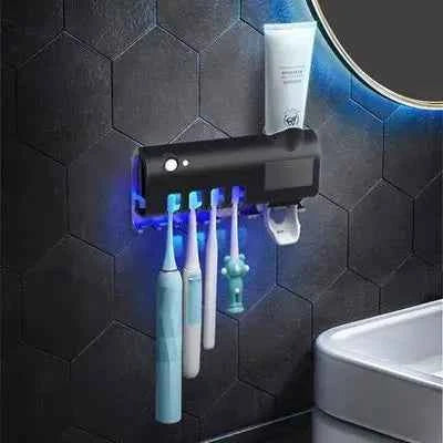 New Home Solar Energy No Need to Charge UV Toothbrush Holder Dispenser Tooth Paste Dispenser with Toothbrush Holder