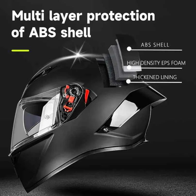 Cheaper Dual Visor Helmet Motorcycle Four Seasons Universal Safety Full Face ABS Crash  DOT Certified  Motocross Helmet
