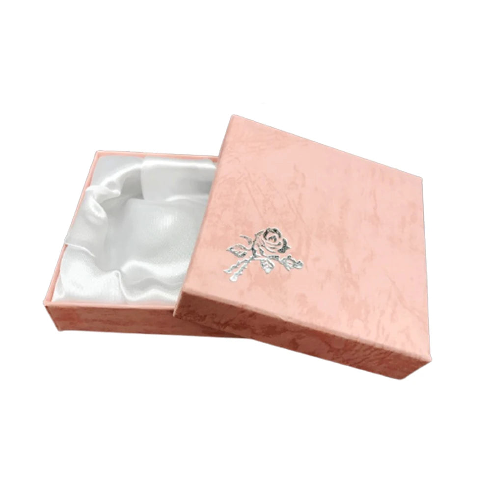 Square Rose Printed Jewelry Packaging Box Bracelet Necklace Storage Case Cardboard Gift Box Jewelry Organizer Case