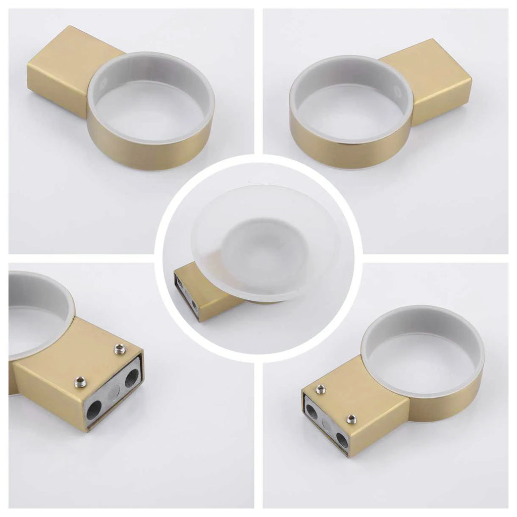 Luxury Wall Mounted Brushed Gold Bathroom Accessories Set Stainless Steel Towel Bar Set Hardware Accessories