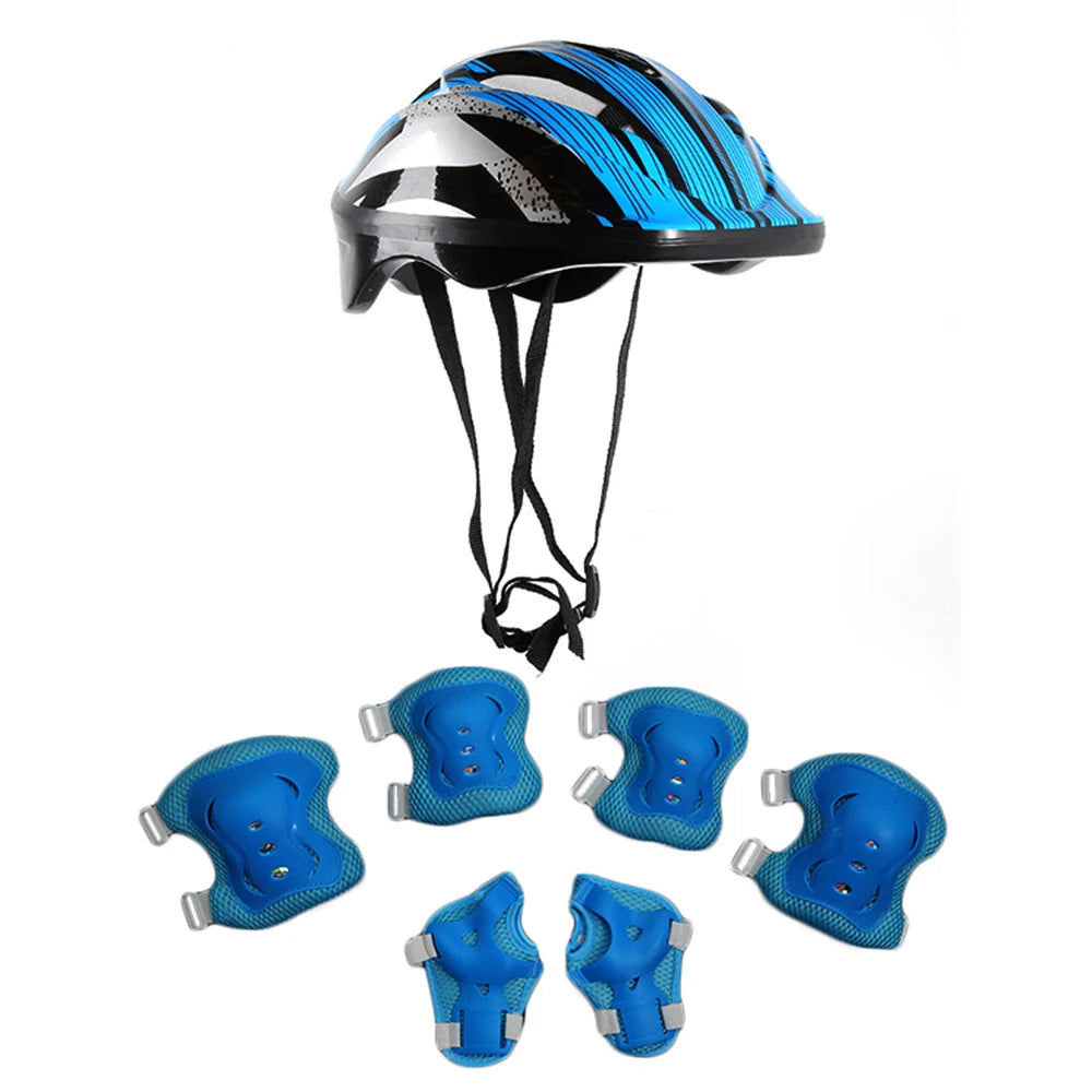 Kids Adjustable Helmet Protective Gear Set Sports Knee Elbow Wrist Pads for Children Boys Girls Bike Skateboard Scooter Roller