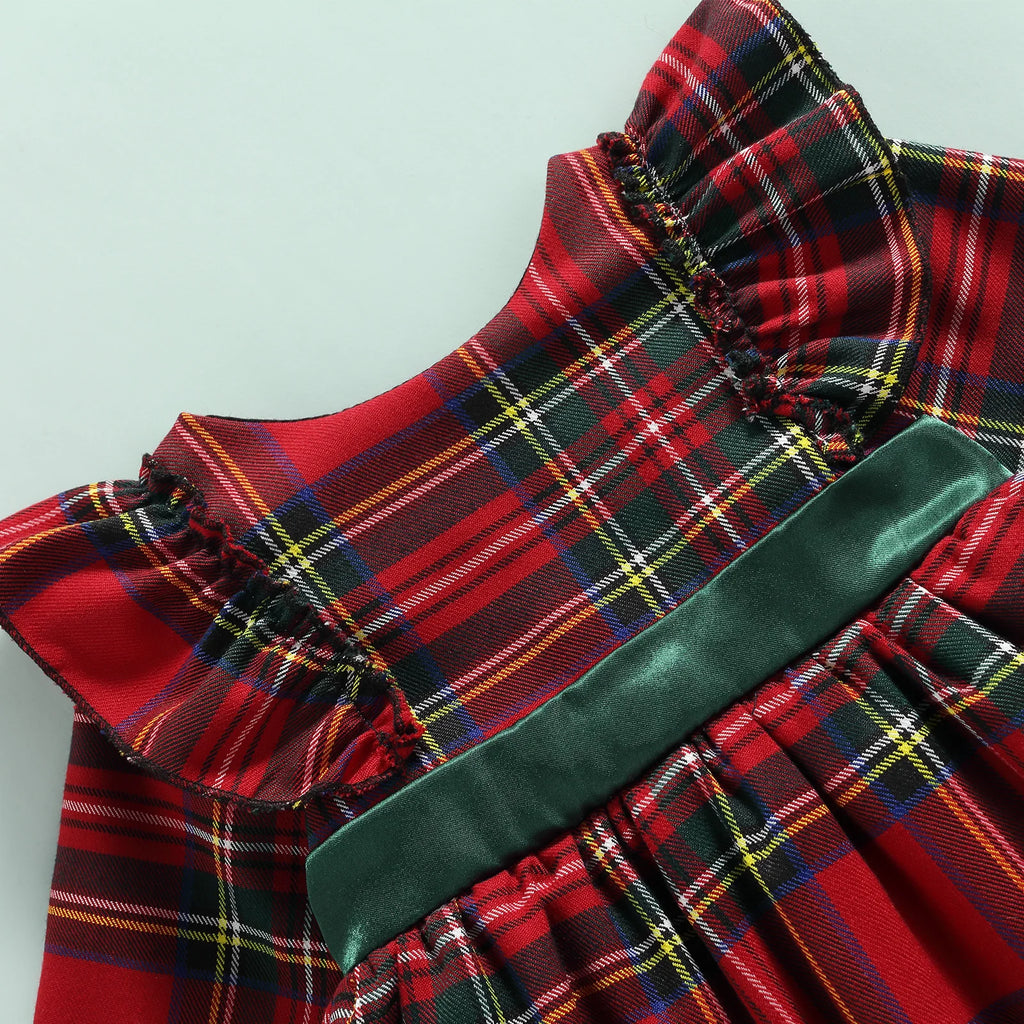 Ma&Baby 6M-6Y 2024 Christmas Red Dress For Girls Toddler Kid Child Plaid Bow Dresses For Girl Xmas Party Princess Costumes