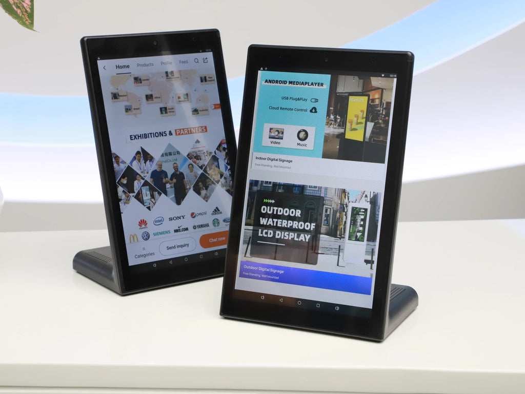 L-shaped Desktop Interactive Touch Digital Signage 10.1/14 Inch Positive Review Machine Small Advertising Play Android Tablet