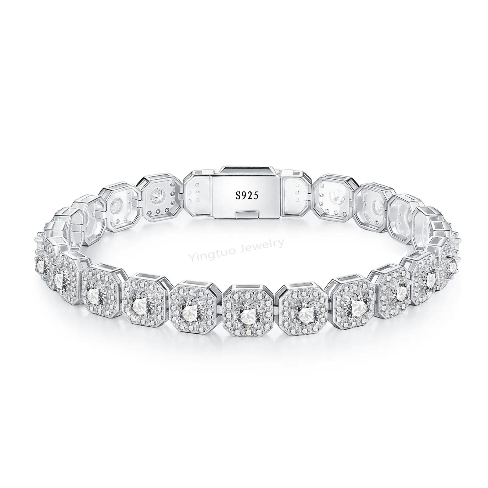 Wholesale Hip Hop 925 Sterling Silver VVS D Color Moissanite Diamond Jewelry Iced Out Tennis Chain Bracelet Necklace for Men