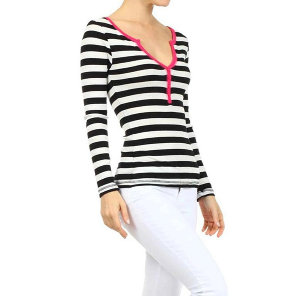 Women's XL TD Stripe Top Ruffled Collar Embroidery Lace Feathers Colored Hem Neck Center Buttoning Spring Chiffon Long Tops