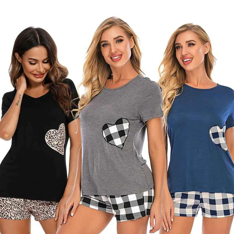 Free Shipping Ready to Ship Summer Lounge Wear Floral Women Night Dress Sleepwear Cotton Shorts