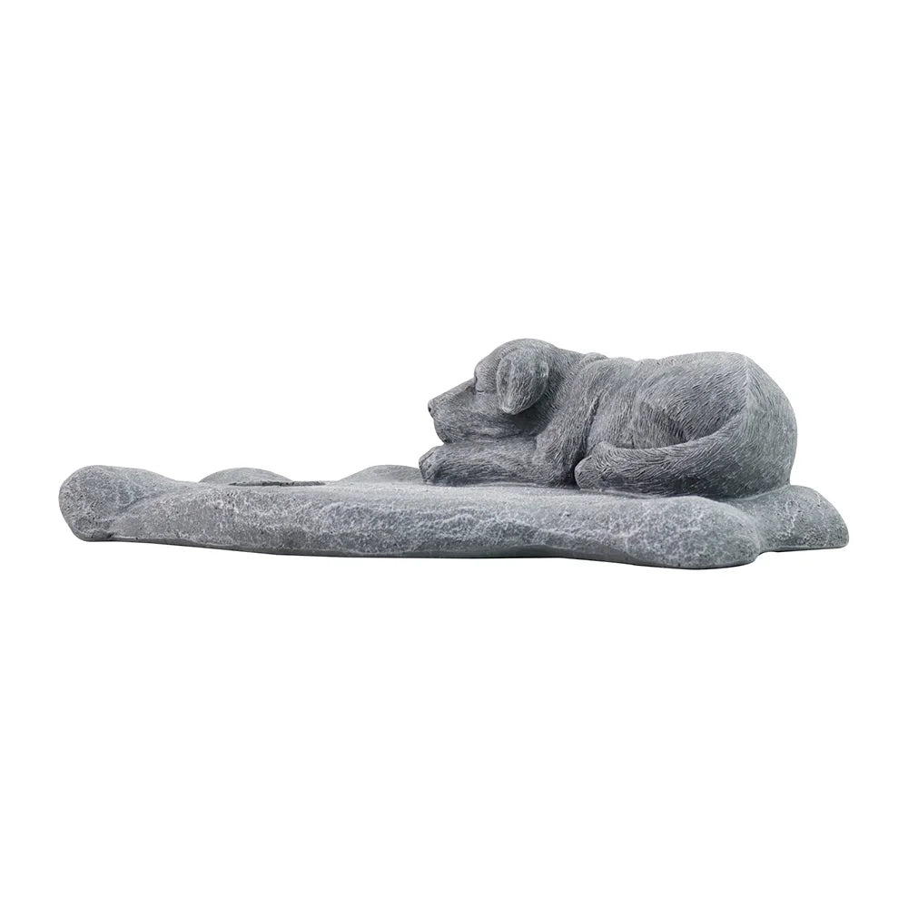 Customizable Resin Ornament of Sleeping Dog with Candle Holder - Ideal for Pet Owners to Memorialize Lost or Deceased Puppies