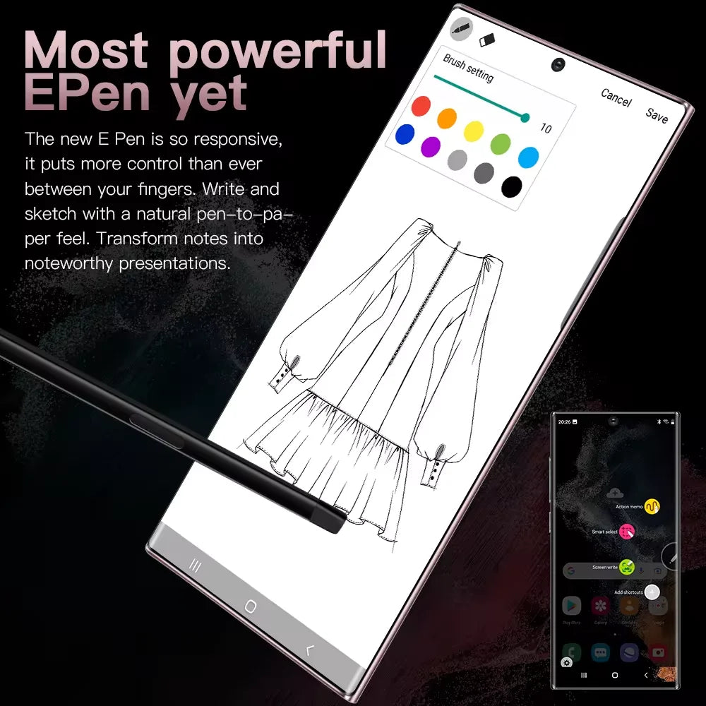 New Note 30 Ultra 16GB 1TB Original Smartphone 7 3inch AMOLED Screen Android 13 0 Phone Special Carcasas Para Celulares Hotwav C