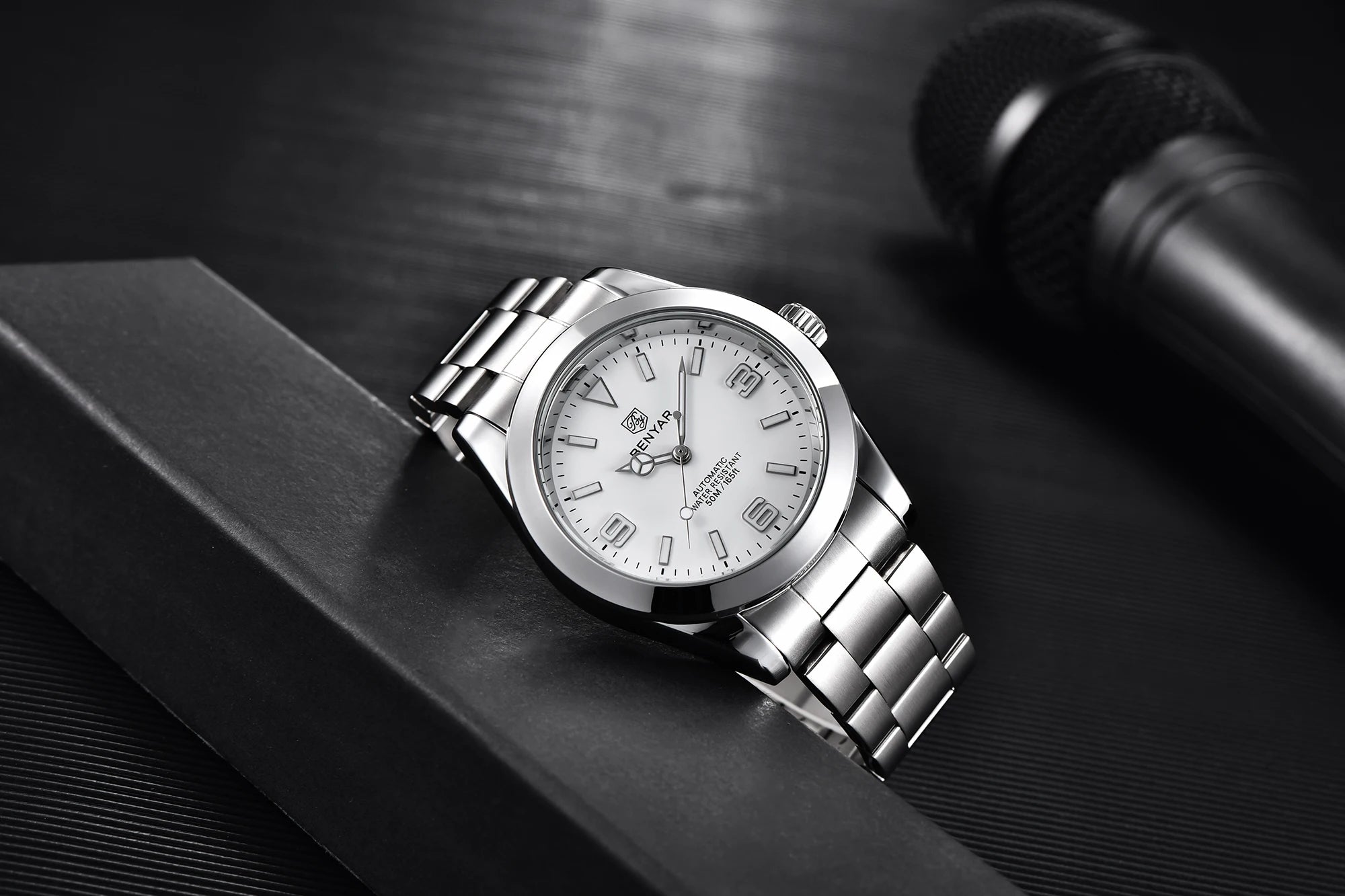BENYAR Luxury Men Mechanical Wristwatches Stainless Steel Sports Men Automatic Watches 50ATM waterproof Clock