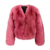 QIUCHEN QC22092 2022 Women Casual Stylish New Trend Regular Real Golden Island Fox Fur Winter Warm Thick Jacket High Quality Fur