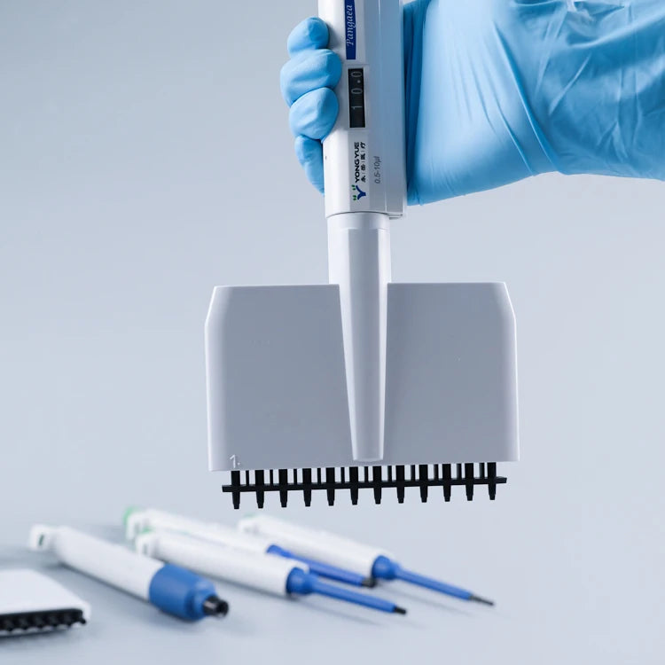Digital 12-Channel Pipette 0.5-1000L Range Medical Grade ABS Material 3-Year Warranty