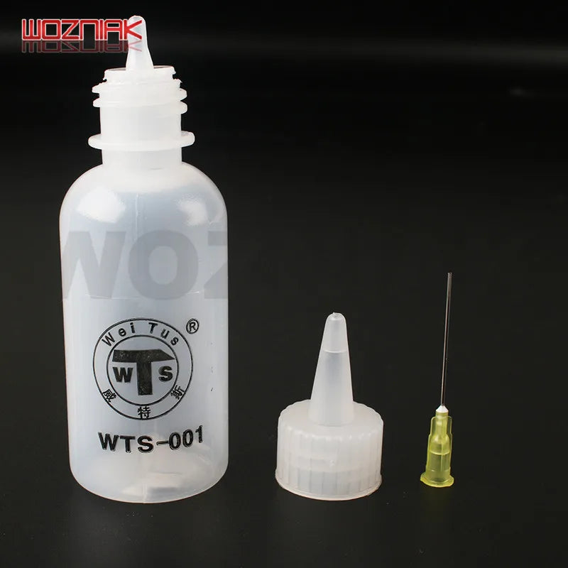 WOZNIAK 50ml Push Liquid Alcohol Empty Bottle for Dispenser Rosin Solder Flux Paste for Mobile Phone PCB Cleaning Welding Repair