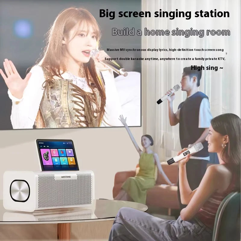 2025 Professional Android All-in-One Home Theater Player Touch Screen Karaoke System with Sound & Song Jukebox for Indoor Use