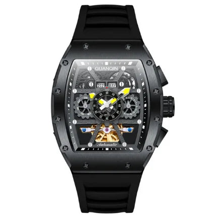 GUANQIN Men`s Watches Top Brand Luxury Automatic Watch Tourbillon Design Waterproof Mechanical Wrist Watch Relogio Masculino