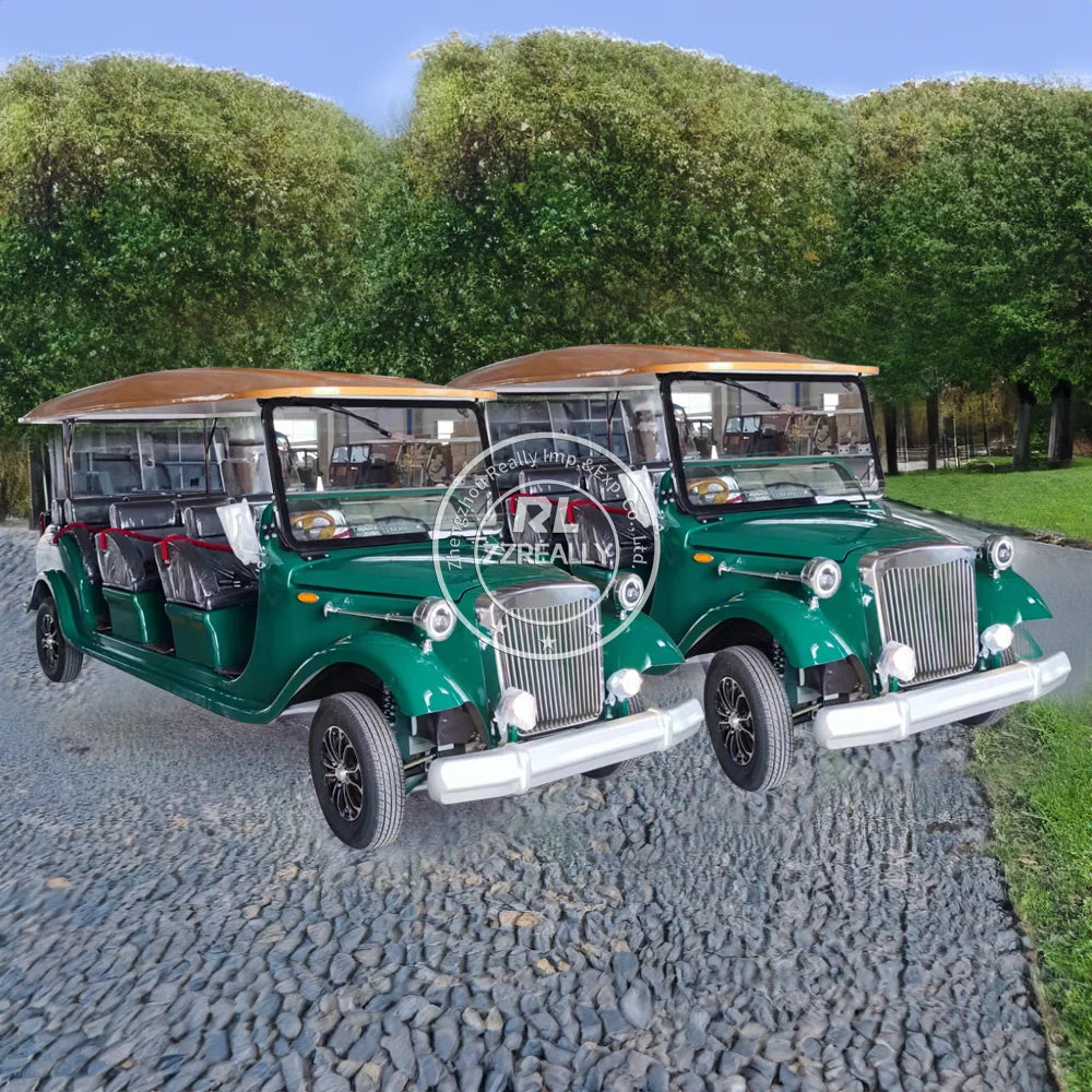 2025 4 Seats Electric Vintage Classic Sightseeing Mini Bus 72V Battery 80-100km Range