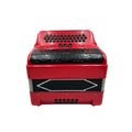 SEASOUND Professional 34-Button 12-Bass 3-Register Accordion with Red Body and Black Grill Black Buttons Acordeon JB3412C