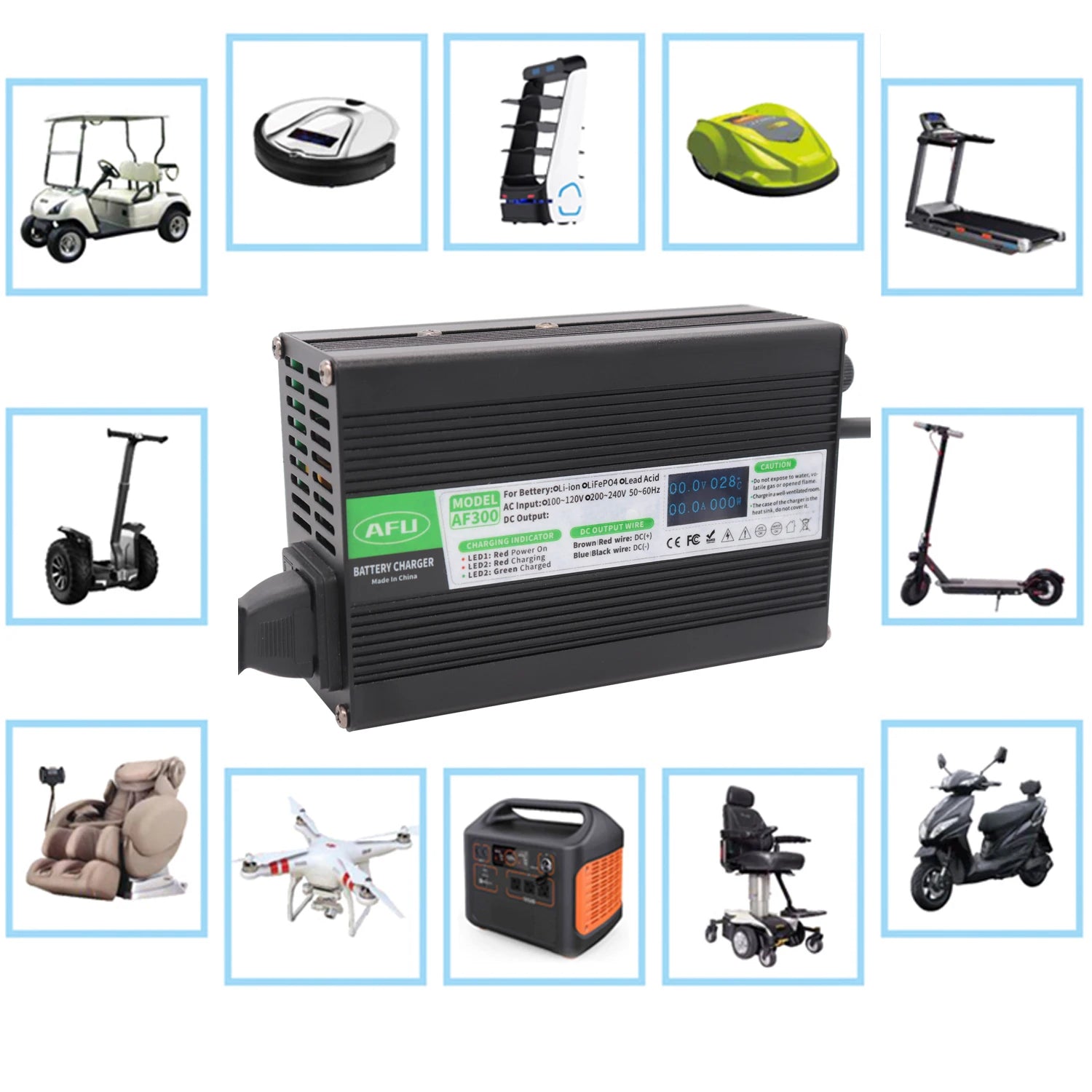 Powerful 29.4V 6A Li-ion Charger With Charging Display for Electric Road Sweeper 7S 25.9V Li-ion Battery 24V Battery Charger