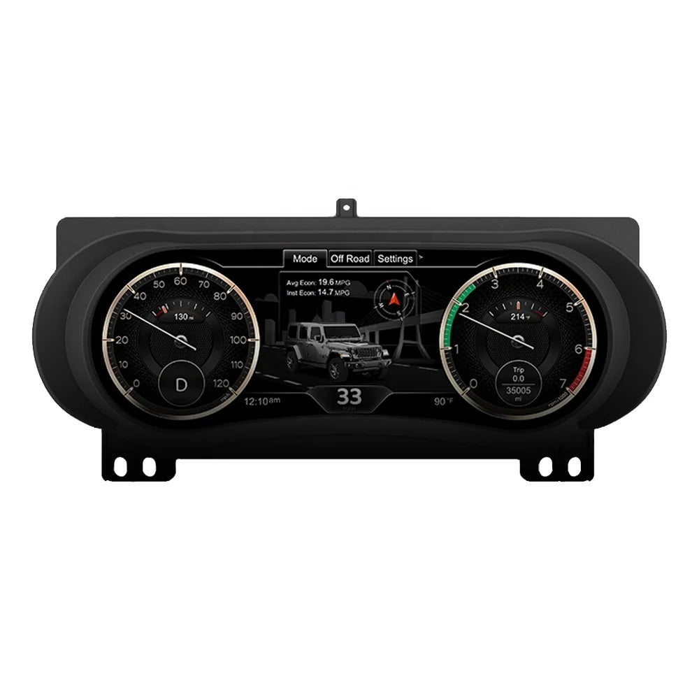 12.3"Digital Cluster Virtual Cockpit for Jeep Wrangler 2018-2023 LCD Instrument Multimedia Player Auto Radio Stereo GPS IPS
