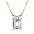 Free Shipping 925 Silver 7*9mm 2.5ct Emerald Pendant Necklace with Link Chain-Trendy Wedding Engagement Gift Jewelry for Women
