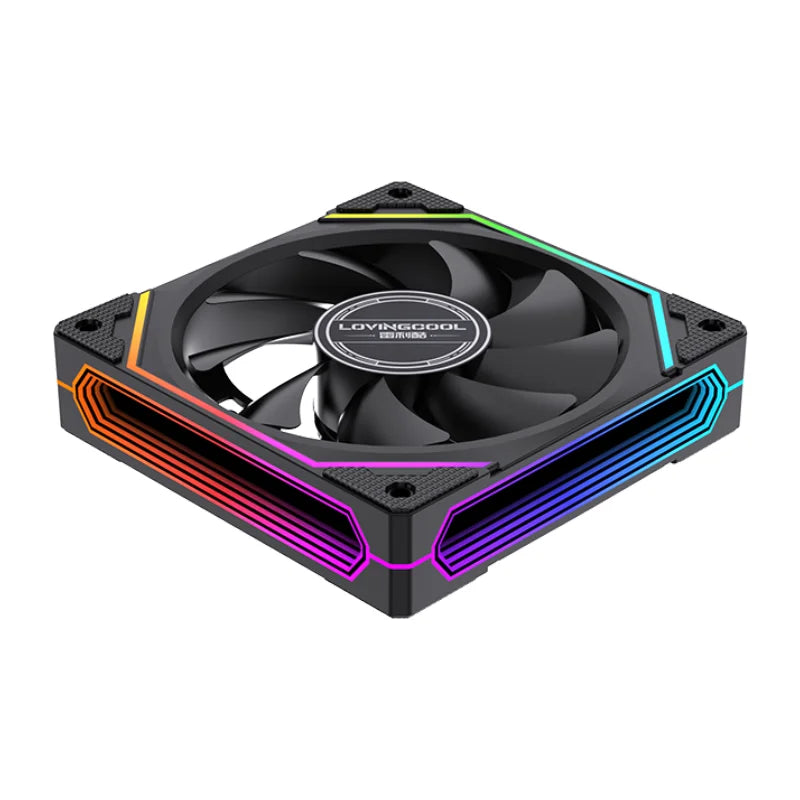 Lovingcool Newest Design Colorful LED Computer Case Fan PWM 120mm Ventiladores PC ARGB Fan 5V 3PIN 4PIN Plastic RGB 40000 Hrs