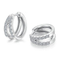 Factory Wholesale Moissanite Earring 925 Sterling Silver 18k White Gold Plated 2mm Round Moissanite Diamond Hoop Earrings
