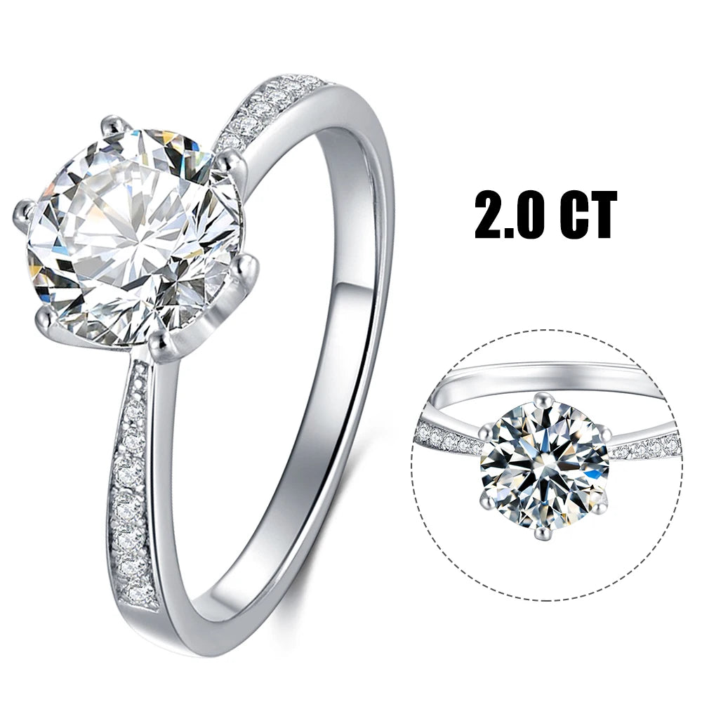 Abiding Jewelry 925 Sterling Silver Customized Jewellery Moissanite Diamond Jewelry 2CT Moissanite Ring