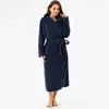 Free Shipping Women s Sleepwear Robe Longue Embroidery Robe Bulk Robes Heavy Thin Fleece Pajamas