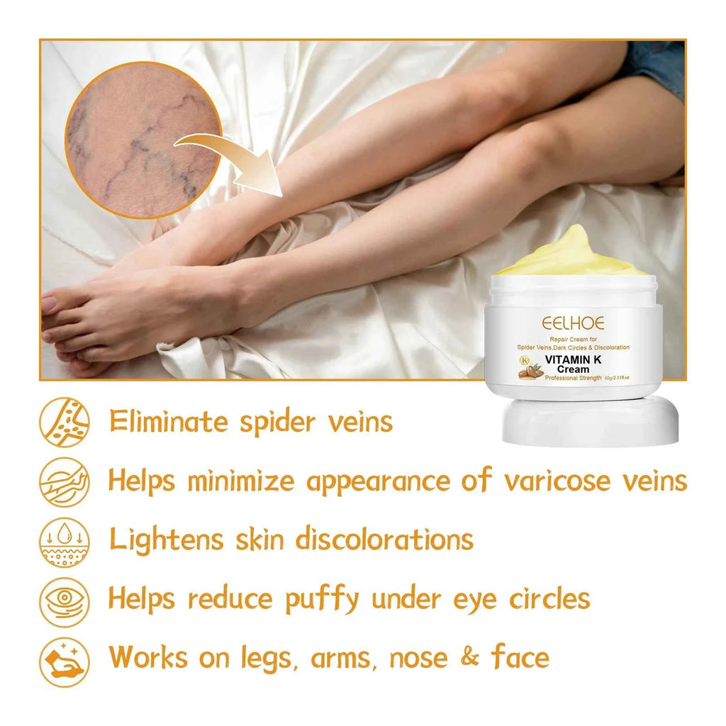 EELHOE Earthworm Leg Vein Massage Cream Vitamin K Scar Care for Sore and Swollen Legs Skin Care