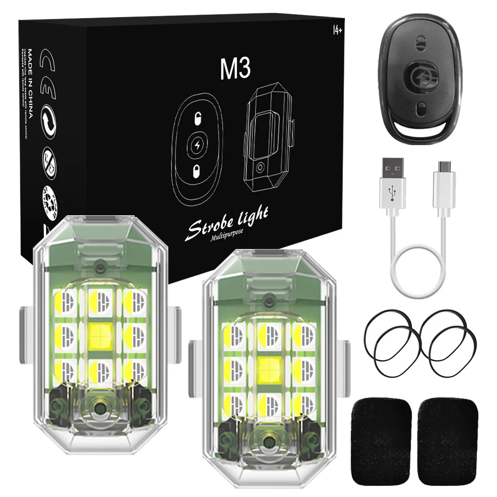 NEW M3 Wireless Remote Control LED Flash Strobe Light for RC Drone Car Auto Motorcycle Bike Scooter Anti-collision Warning Light