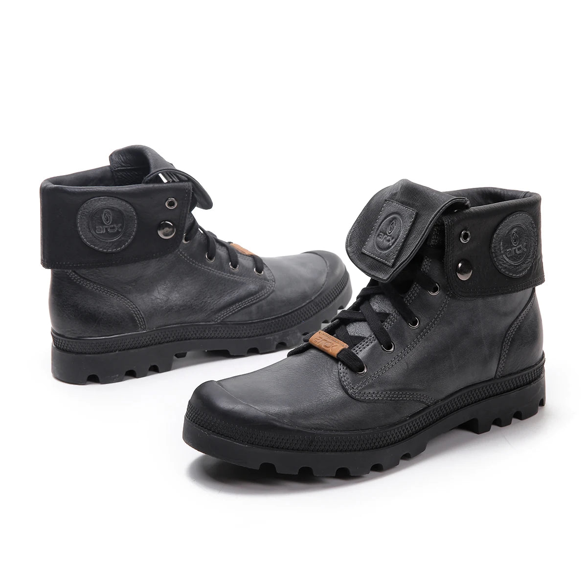 ARCX Retro Style Cowhide Leather Lapel Leisure Hiking Motorcycle Auto Racing Wear Boots Motociclistas Moto Shoes for Men