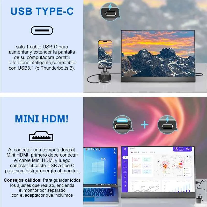 New Arrival 100% SRGB 14-Inch Ultra-Narrow Frame Portable Monitor Stand Convenient Portable Display Screen