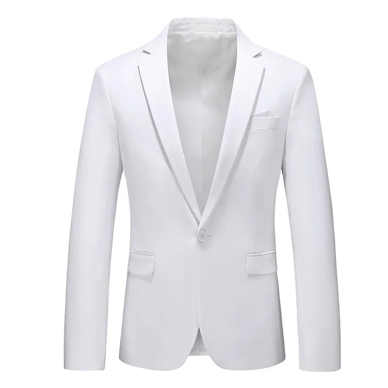 2026 New Men Blazer Coats Casual Business Blazer Jacket Fashion Mens Formal Wedding Blazers Plus Size M-6Xl Solid White Black