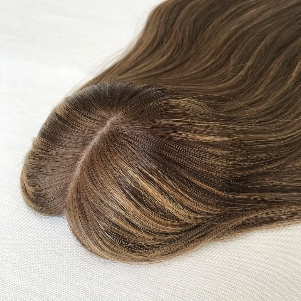 Kosher Certifications Factory Discounted Natrual Color European Raw Human Hair with Silk Jewish Topper Kippa Fall