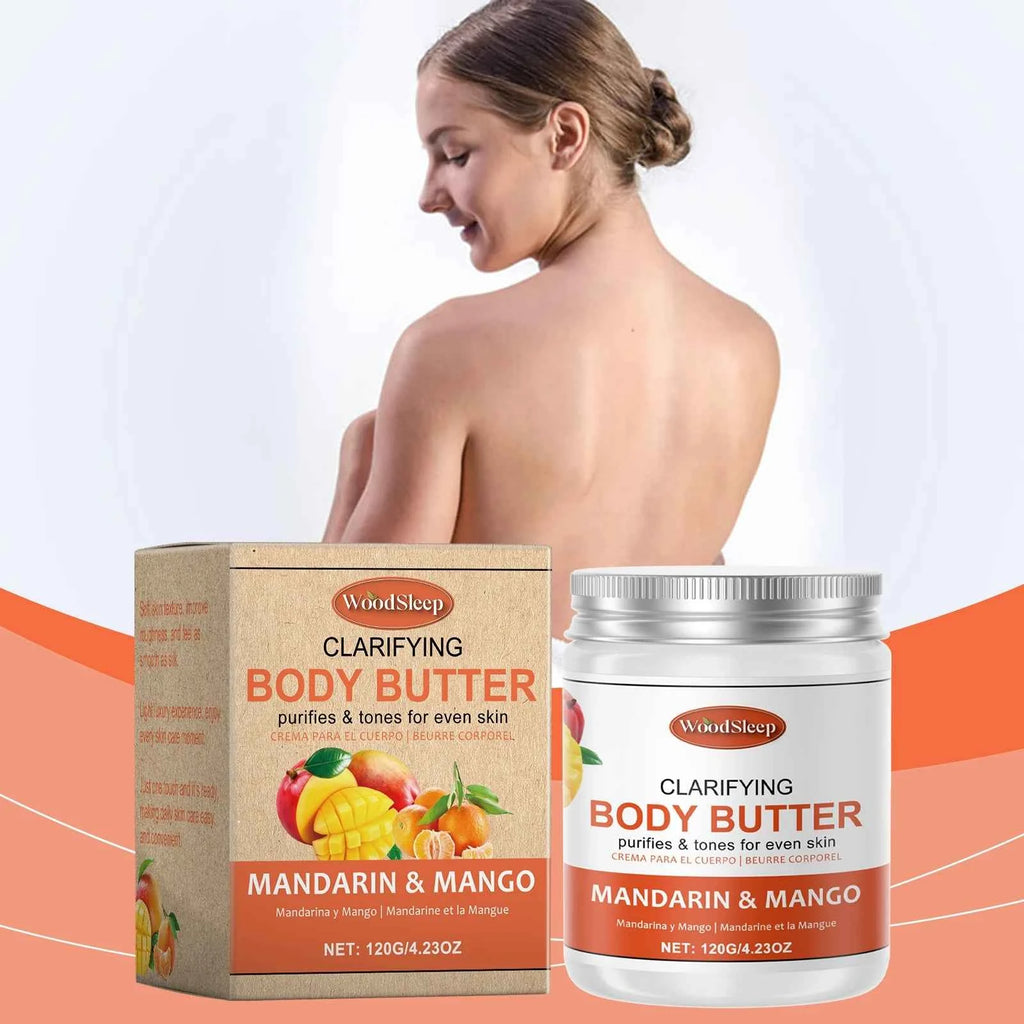 WoodSleep Mango Citrus Body Cream Moisturizing Butter for Dry Skin Infused with Natural Moisturizing Properties